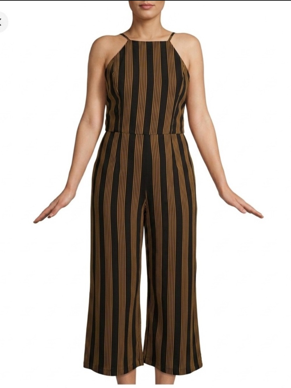 Dynamite Romper - Gold & Black Stripes